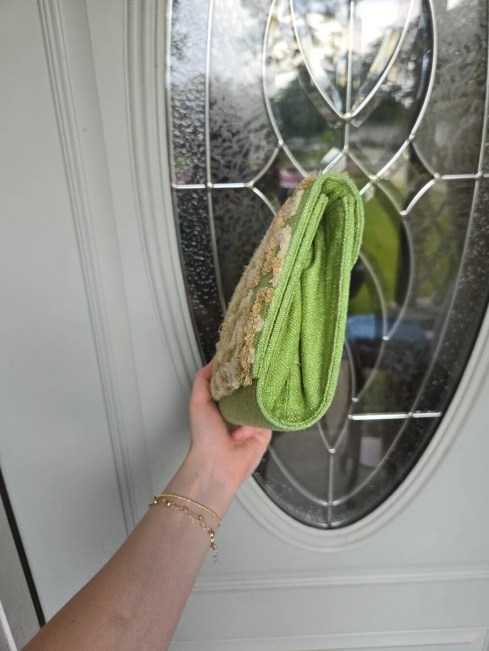 Green Geometric Clutch